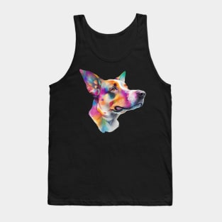 Surrealism art style dog, vibrant, calm brown eyes #4 Tank Top